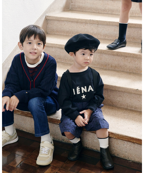 【BASIC】エンブロイダリーエトワールロゴ長袖Tシャツ kids(90cm-140cm)（Tシャツ/カットソー）｜IENA ENFANT（イエナアンファン）