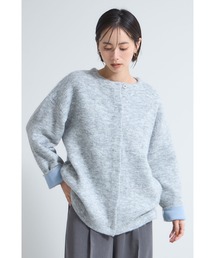コクーン起毛ニットジャケット