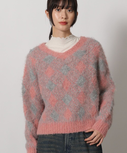 LENA LEVI セット セール】2WAYアーガイル起毛Vネックプルオーバー / 204473（ニット