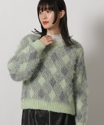 LAKOLE | 2WAYアーガイル起毛Vネックプルオーバー / 204473(ニット/セーター)