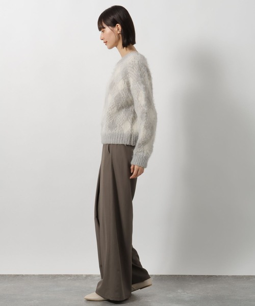 LAKOLE(ラコレ)の「2WAYアーガイル起毛Vネックプルオーバー / 204473(ニット/セーター・レディース・ピンク/グリーン/グレー・FREE)」の5枚目の写真