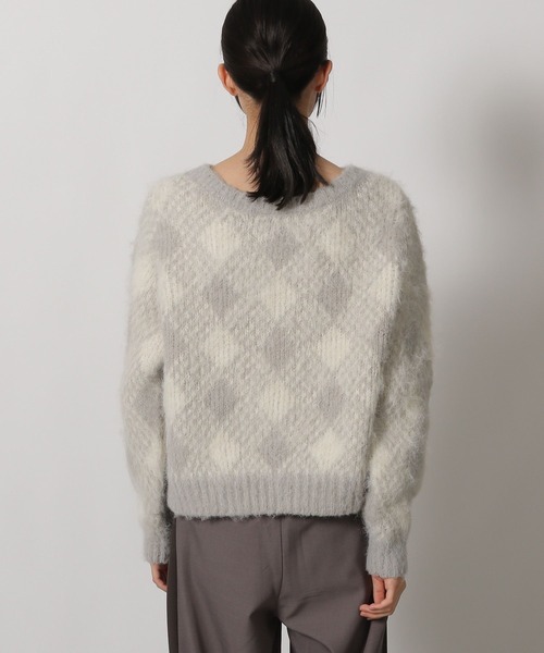 LAKOLE(ラコレ)の「2WAYアーガイル起毛Vネックプルオーバー / 204473(ニット/セーター・レディース・ピンク/グリーン/グレー・FREE)」の12枚目の写真