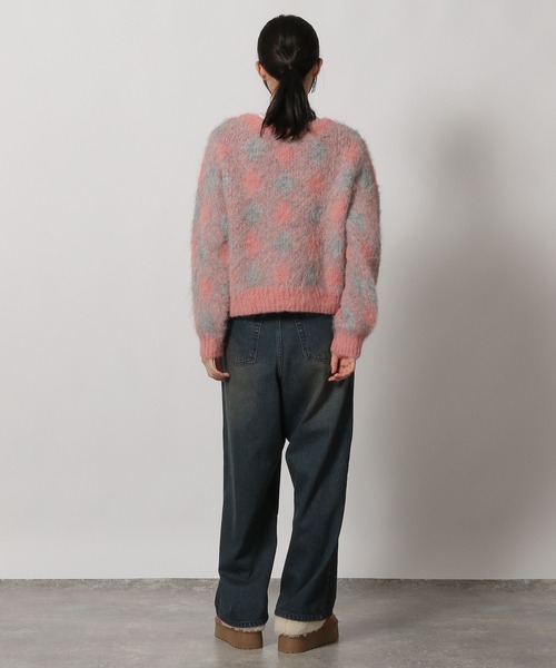 LAKOLE(ラコレ)の「2WAYアーガイル起毛Vネックプルオーバー / 204473(ニット/セーター・レディース・ピンク/グリーン/グレー・FREE)」の15枚目の写真