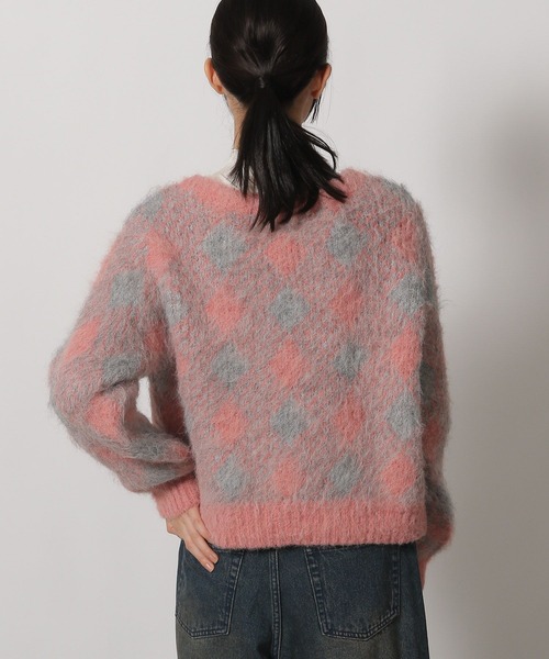 LAKOLE(ラコレ)の「2WAYアーガイル起毛Vネックプルオーバー / 204473(ニット/セーター・レディース・ピンク/グリーン/グレー・FREE)」の17枚目の写真