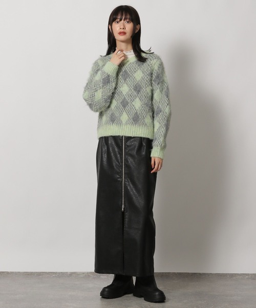 LAKOLE(ラコレ)の「2WAYアーガイル起毛Vネックプルオーバー / 204473(ニット/セーター・レディース・ピンク/グリーン/グレー・FREE)」の18枚目の写真