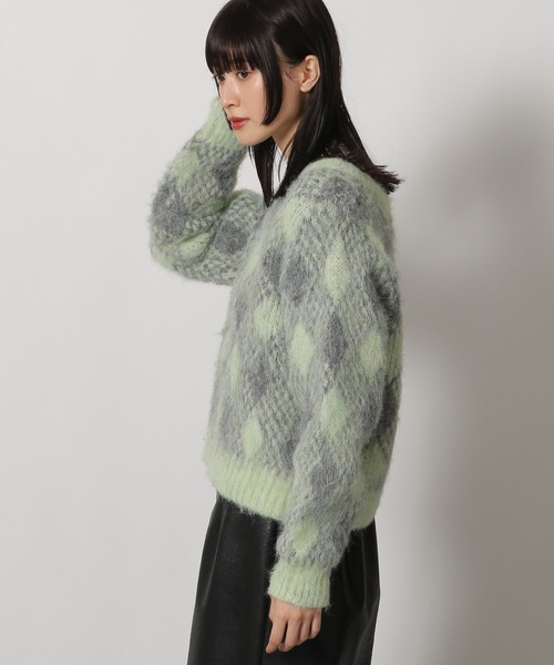 LAKOLE(ラコレ)の「2WAYアーガイル起毛Vネックプルオーバー / 204473(ニット/セーター・レディース・ピンク/グリーン/グレー・FREE)」の21枚目の写真