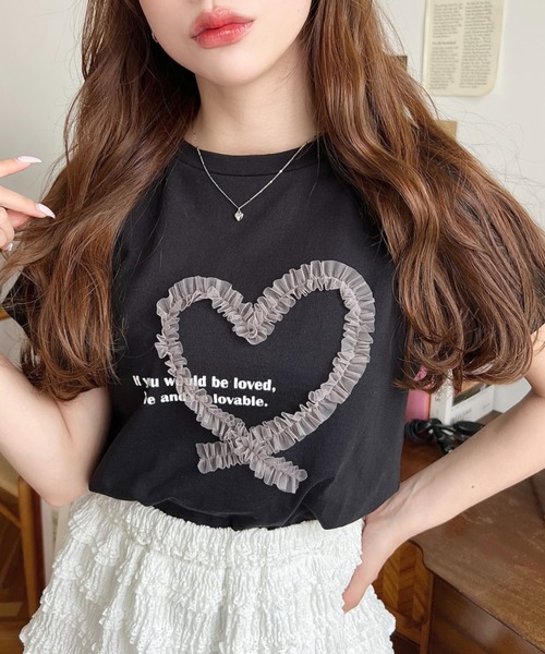 ♡さま専用 HEART TULLE T-SHIRT(ホワイト) 05350527436-e1.jpg?ts=
