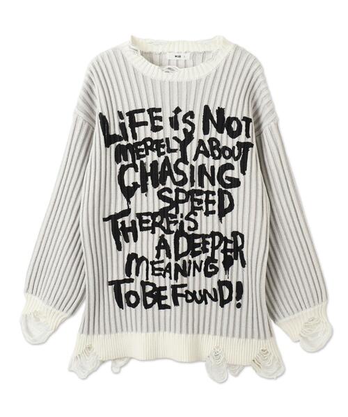 WEGO(ウィゴー)の「WEGO/クラッシュリブBIGニットプルオーバー(ニット/セーター・レディース・オフホワイト/スミクロ・FREE)」の14枚目の写真