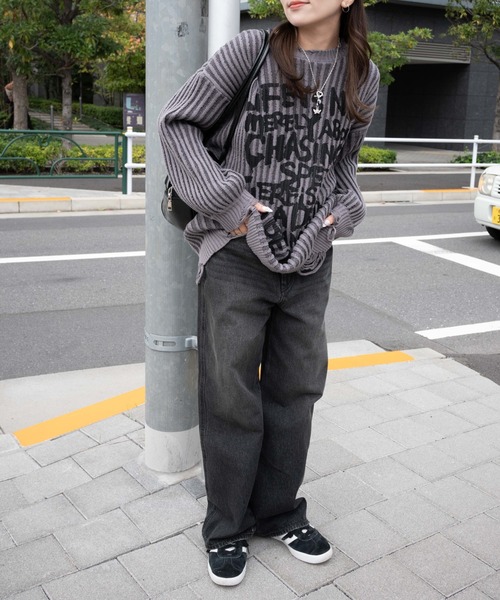 セール】WEGO/クラッシュリブBIGニットプルオーバー（ニット/セーター