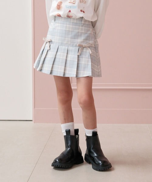 GLOBAL WORK(グローバルワーク)の「CHEER ONプリーツスカート/T/248677(スカート・キッズ・グレー/ブラック/サックスブルー・100cm/110cm/120cm)」の3枚目の写真