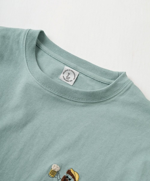 make a ray!(メイク ア レイ!)の「ヒゲキャラクター ワンポイント サガラ刺繍デザイン ビッグシルエット ロングスリーブTシャツ/ロンT(Tシャツ/カットソー・メンズ・ネイビー/イエロー/ホワイト/ホワイト系その他/グリーン/ホワイト系その他3/ホワイト系その他2/ブラック・M/L)」の11枚目の写真