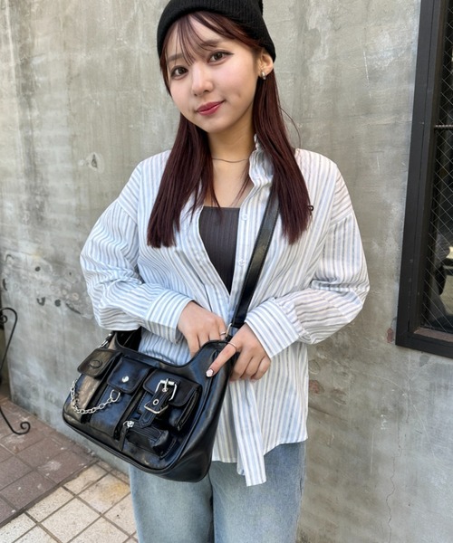 SOLLON.(ソルロン)の「アウトポケットワンショルダーバッグ(ショルダーバッグ・レディース・ブラウン/ブラック/シルバー・FREE)」の10枚目の写真