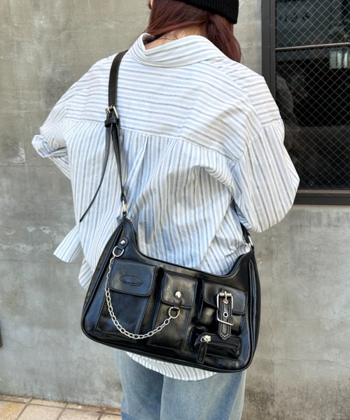 SOLLON.(ソルロン)の「アウトポケットワンショルダーバッグ(ショルダーバッグ・レディース・ブラウン/ブラック/シルバー・FREE)」の9枚目の写真