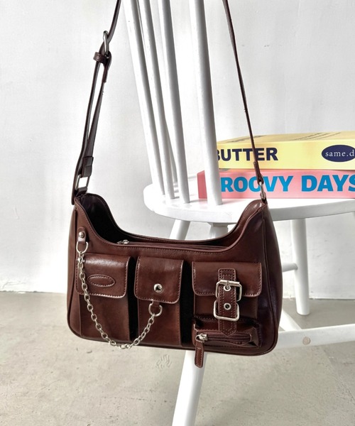 SOLLON.(ソルロン)の「アウトポケットワンショルダーバッグ(ショルダーバッグ・レディース・ブラウン/ブラック/シルバー・FREE)」の21枚目の写真