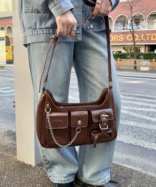 SOLLON.(ソルロン)の「アウトポケットワンショルダーバッグ(ショルダーバッグ・レディース・ブラウン/ブラック/シルバー・FREE)」の20枚目の写真