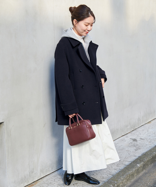 IENA（イエナ）の「ジーロンラムPコート（ピーコート・レディース・ネイビー/ブラック系その他・38/36）」の4枚目の写真