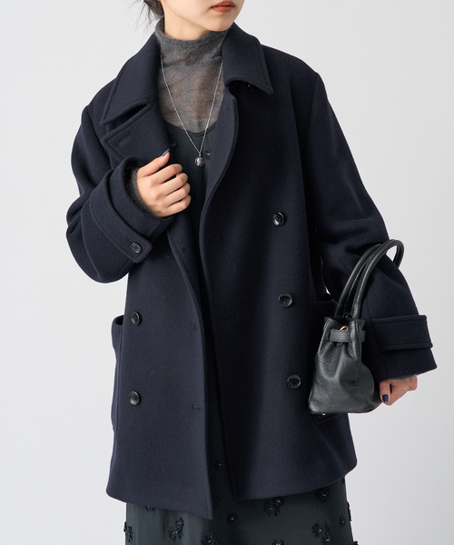 IENA（イエナ）の「ジーロンラムPコート（ピーコート・レディース・ネイビー/ブラック系その他・38/36）」の6枚目の写真