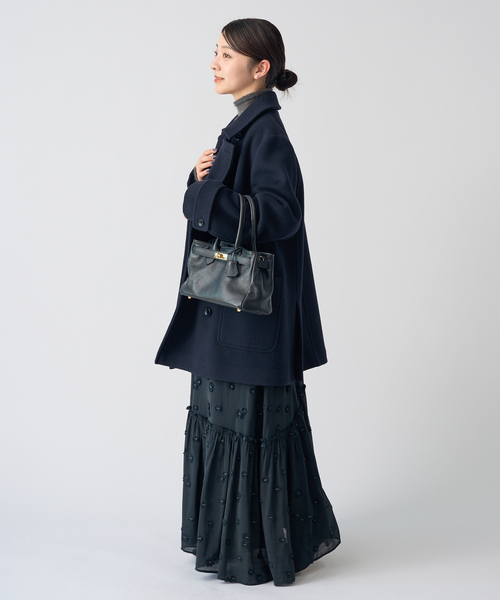 新品　IENA イエナ　ジーロンラムPコート　ネイビー 2024AW IENA（イエナ）の「ジーロンラムPコート（ピーコート）」 - WEAR