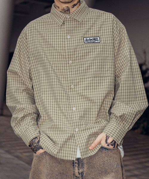 Subciety(サブサエティ)の「Check shirt(シャツ/ブラウス・メンズ・ブルー/ブラック/イエロー・LARGE/MEDIUM/SMALL/X-LARGE)」の3枚目の写真
