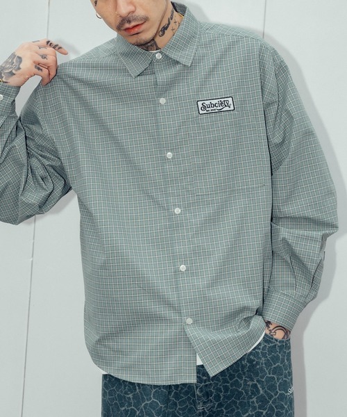 Subciety(サブサエティ)の「Check shirt(シャツ/ブラウス・メンズ・ブルー/ブラック/イエロー・LARGE/MEDIUM/SMALL/X-LARGE)」の2枚目の写真
