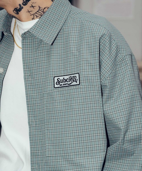Subciety(サブサエティ)の「Check shirt(シャツ/ブラウス・メンズ・ブルー/ブラック/イエロー・LARGE/MEDIUM/SMALL/X-LARGE)」の14枚目の写真