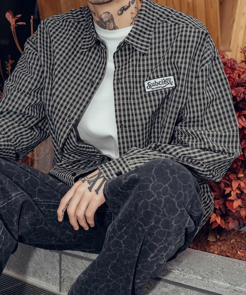 Subciety(サブサエティ)の「Check shirt(シャツ/ブラウス・メンズ・ブルー/ブラック/イエロー・LARGE/MEDIUM/SMALL/X-LARGE)」の11枚目の写真