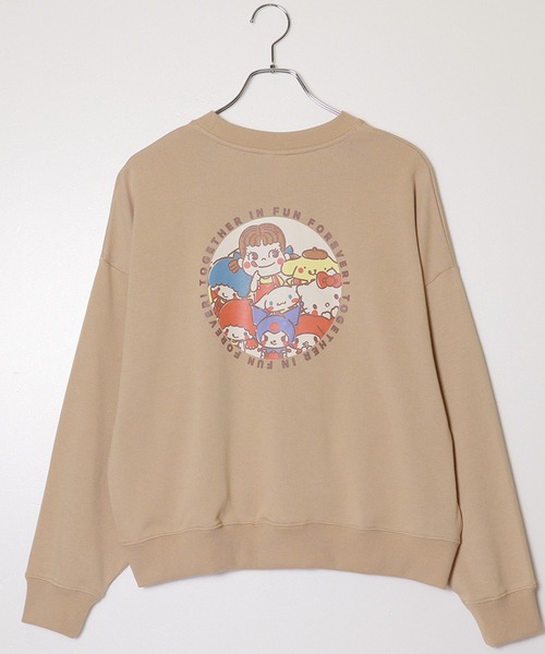 sanrio(サンリオ)の「【ペコちゃん/PEKO】裏毛ワイドドロップクルーネックトレーナー(スウェット・レディース・グレー/スモークピンク/ライトグリーン/ベージュ・M/L)」の8枚目の写真