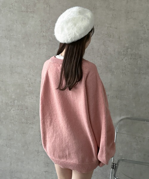 Teem Store(チームストア)の「【新色追加】Vネックニットシンプル無地トップス【新仕様】【サイズ改良】(ニット/セーター・レディース・ピンク/レッド/アイボリー/ブラック/グレー・F)」の14枚目の写真