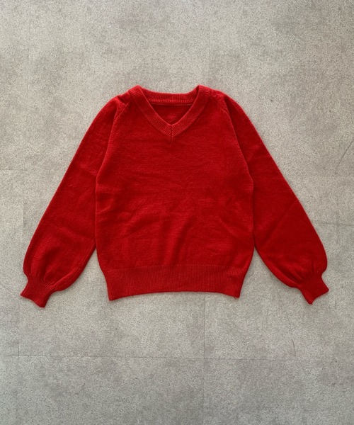 Teem Store(チームストア)の「【新色追加】Vネックニットシンプル無地トップス【新仕様】【サイズ改良】(ニット/セーター・レディース・ピンク/レッド/アイボリー/ブラック/グレー・F)」の19枚目の写真
