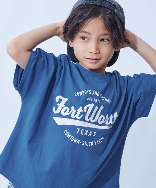 devirock（デビロック）の「綿100％ デビラボ スーパーBIGシルエット プリント半袖Tシャツ（Tシャツ/カットソー・キッズ・ホワイト系1/ホワイト系2/ブラック系2/パープル系2/グリーン系1/ホワイト系3/ブルー系2/ブルー系1/オレンジ系1/ホワイト系4/ブラック系1/グレー系1/パープル系1/ブラック系3・100cm/110cm/120cm/130cm/140cm/150cm/160cm）」の10枚目の写真