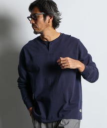 The DUFFER of ST.GEORGE（ザダファーオブセントジョージ）の「CLASSIC FOOTBALL L/SL HENLY TEE：ヘンリーネック クラシック フットボール ロンTEE（Tシャツ/カットソー・メンズ）」