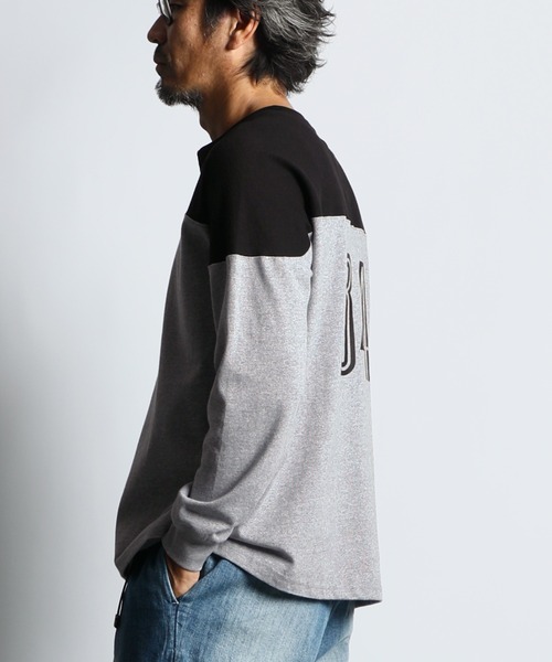 The DUFFER of ST.GEORGE(ザダファーオブセントジョージ)の「CLASSIC FOOTBALL L/SL HENLY TEE:ヘンリーネック クラシック フットボール ロンTEE(Tシャツ/カットソー・メンズ・ホワイト/グレー/ネイビー・SMALL/X-LARGE/LARGE/MEDIUM)」の10枚目の写真