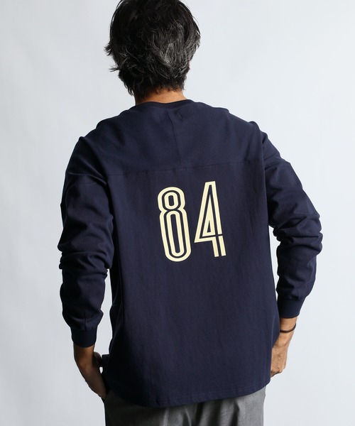 The DUFFER of ST.GEORGE(ザダファーオブセントジョージ)の「CLASSIC FOOTBALL L/SL HENLY TEE:ヘンリーネック クラシック フットボール ロンTEE(Tシャツ/カットソー・メンズ・ホワイト/グレー/ネイビー・SMALL/X-LARGE/LARGE/MEDIUM)」の8枚目の写真