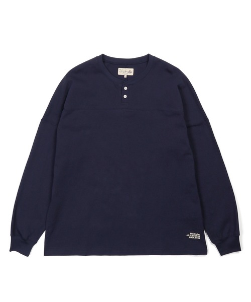 The DUFFER of ST.GEORGE(ザダファーオブセントジョージ)の「CLASSIC FOOTBALL L/SL HENLY TEE:ヘンリーネック クラシック フットボール ロンTEE(Tシャツ/カットソー・メンズ・ホワイト/グレー/ネイビー・SMALL/X-LARGE/LARGE/MEDIUM)」の13枚目の写真