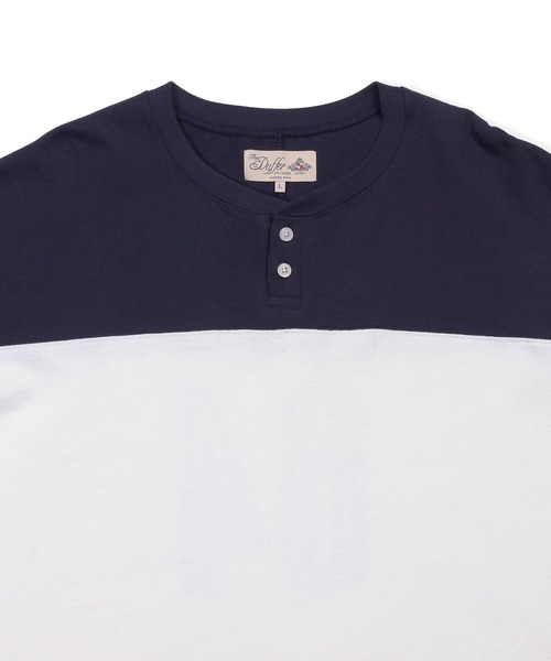 The DUFFER of ST.GEORGE(ザダファーオブセントジョージ)の「CLASSIC FOOTBALL L/SL HENLY TEE:ヘンリーネック クラシック フットボール ロンTEE(Tシャツ/カットソー・メンズ・ホワイト/グレー/ネイビー・SMALL/X-LARGE/LARGE/MEDIUM)」の14枚目の写真
