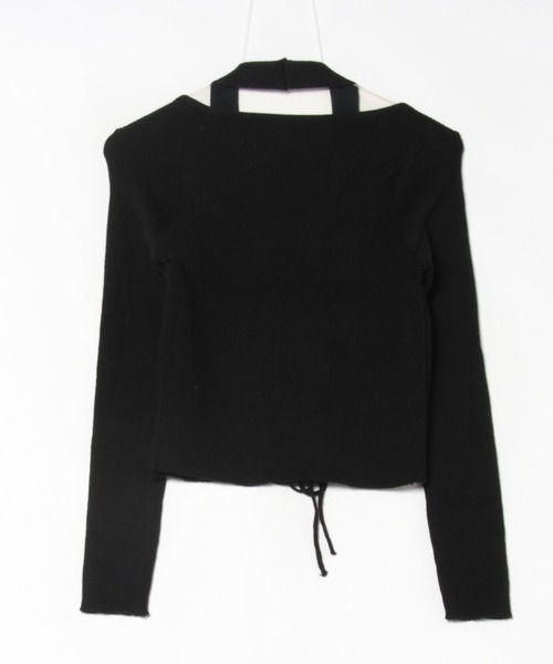 Lace Ladies(レースレディース)の「ホルター ドッキング レースアップ リブ トップス(Tシャツ/カットソー・レディース・グレー/ベージュ/ブラック・FREE)」の16枚目の写真