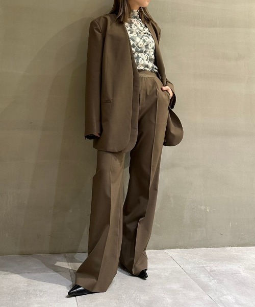 LE CIEL BLEU（ルシェルブルー）の「フラワープリントシアートップ / Flower Print Sheer Top（Tシャツ/カットソー・レディース・ブルー/カーキ・36）」の16枚目の写真