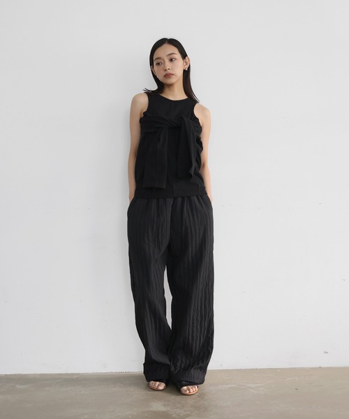 hellam(へラム)の「ナイロン ストライプトラックパンツ(その他パンツ・レディース・ブラウン/グレー/ブラック/アイボリー・FREE)」の2枚目の写真