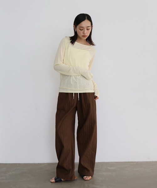 hellam(へラム)の「ナイロン ストライプトラックパンツ(その他パンツ・レディース・ブラウン/グレー/ブラック/アイボリー・FREE)」の20枚目の写真