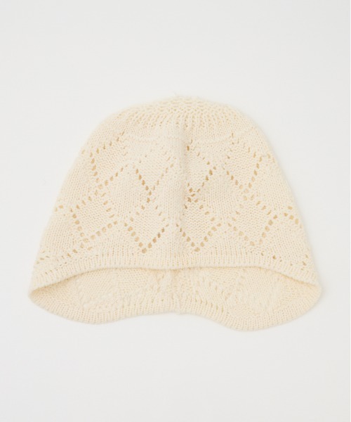 SLY（スライ）の「COTTON CROCHET CAP　コットン クロシェ キャップ（ニットキャップ/ビーニー・レディース・ブラック/オフホワイト・FREE）」の5枚目の写真