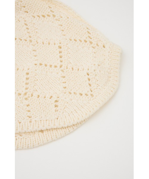 SLY（スライ）の「COTTON CROCHET CAP　コットン クロシェ キャップ（ニットキャップ/ビーニー・レディース・ブラック/オフホワイト・FREE）」の7枚目の写真