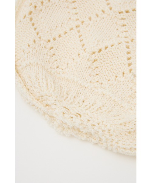 SLY（スライ）の「COTTON CROCHET CAP　コットン クロシェ キャップ（ニットキャップ/ビーニー・レディース・ブラック/オフホワイト・FREE）」の8枚目の写真