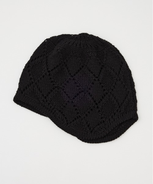 SLY（スライ）の「COTTON CROCHET CAP　コットン クロシェ キャップ（ニットキャップ/ビーニー・レディース・ブラック/オフホワイト・FREE）」の10枚目の写真