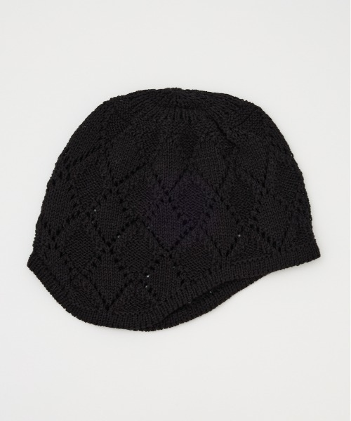 SLY（スライ）の「COTTON CROCHET CAP　コットン クロシェ キャップ（ニットキャップ/ビーニー・レディース・ブラック/オフホワイト・FREE）」の11枚目の写真