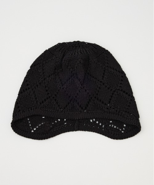 SLY（スライ）の「COTTON CROCHET CAP　コットン クロシェ キャップ（ニットキャップ/ビーニー・レディース・ブラック/オフホワイト・FREE）」の12枚目の写真