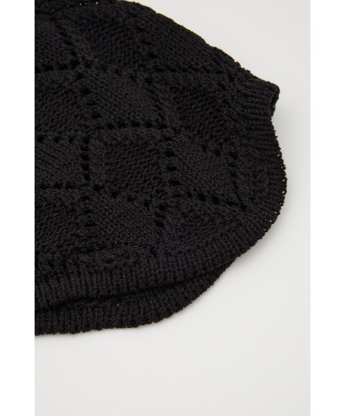 SLY（スライ）の「COTTON CROCHET CAP　コットン クロシェ キャップ（ニットキャップ/ビーニー・レディース・ブラック/オフホワイト・FREE）」の14枚目の写真