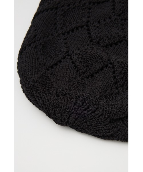 SLY（スライ）の「COTTON CROCHET CAP　コットン クロシェ キャップ（ニットキャップ/ビーニー・レディース・ブラック/オフホワイト・FREE）」の15枚目の写真