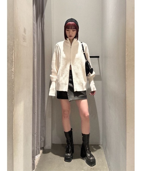 SLY（スライ）の「COTTON CROCHET CAP　コットン クロシェ キャップ（ニットキャップ/ビーニー・レディース・ブラック/オフホワイト・FREE）」の17枚目の写真