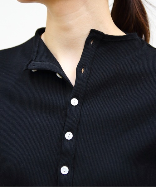 ORCIVAL(オーシバル)の「ORCIVAL/オーシバル モックネックカーディガン MOCK NECK CARDIGAN OR-C0424 CMR(カーディガン/ボレロ・レディース・ブラック/トップグレー/オートミール・1)」の7枚目の写真