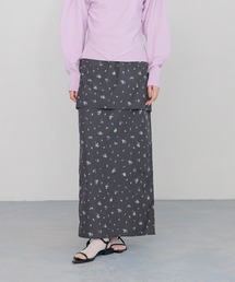 yuw（ユウ）の「フラワーレイヤードスカート　320046（スカート）」